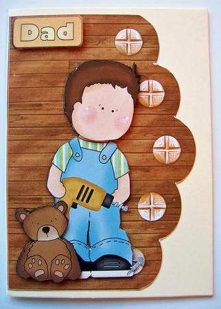 Fathers Day Day Scalloped Card Front by Berit Zakrisson