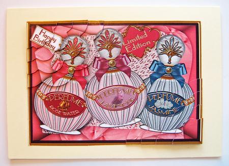 Perfume Trio 7x5in Duo Scallop Corner Stacker by Berit Zakrisson
