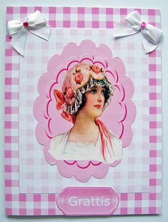 Gingham Background in Pink by Berit Zakrisson