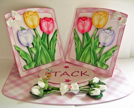 Tremendous Tulips Double Twisted Easel Card with Decoupage by Berit Zakrisson