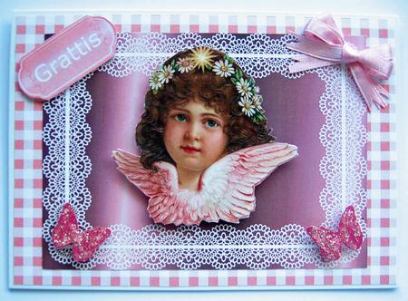 Gingham Background in Rose by Berit Zakrisson
