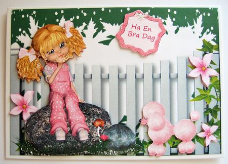 Little Kiki in Pink with Pink Poodle by Berit Zakrisson