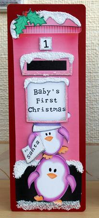 Large Dl Little Penguins Postbox 3D Decoupage by Bernadette Gibbs