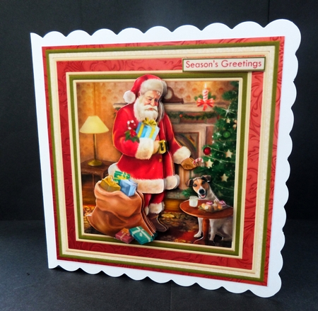 Traditional Santa's Supper 8x8 Christmas Decoupage Mini Kit by Bernie Mclaughlin