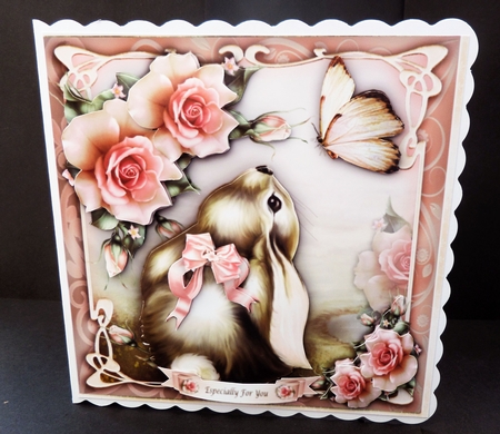 Garden with Cute Bunny and Roses Mini Kit by Bernie Mclaughlin