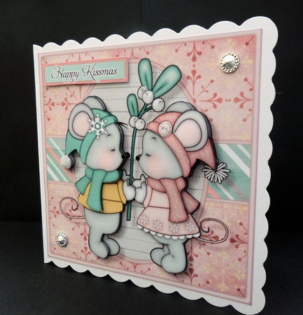 Happy Kissmas Mini Kit Cute Christmas Mice by Bernie Mclaughlin