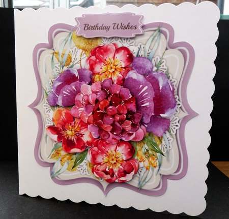 Beautiful Water coloured flowers on a Bracket Frame  by Bernie Mclaughlin