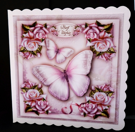 Purple Butterflies with Roses Card Mini Kit by Bernie Mclaughlin
