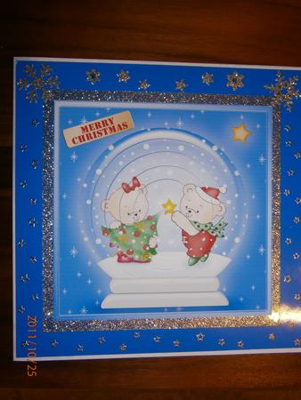 Xmas Robert N Rosie's Tree Snowglobe Circle Pyramage Topper by Bernie Mclaughlin