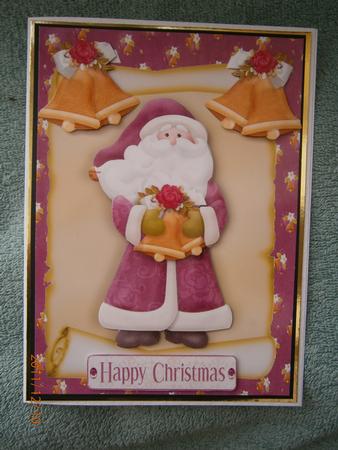 Santa on a Scroll with Christmas Bells by Bernie Mclaughlin