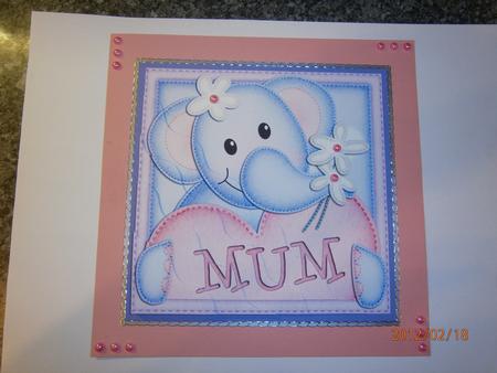 Elephant Lola's Heart for Mum Wavy Corner Side Stacker by Bernie Mclaughlin