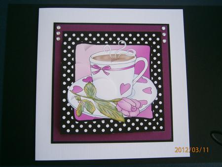 Time for Tea Quick card - Shell Edged Corner Side Stacker by Bernie Mclaughlin