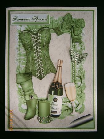 I Love to Party with Champagne in Green by Bernie Mclaughlin