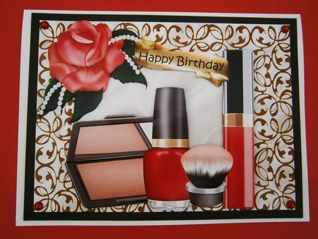 Gold Filigree Frame with Makeup and Rose by Bernie Mclaughlin