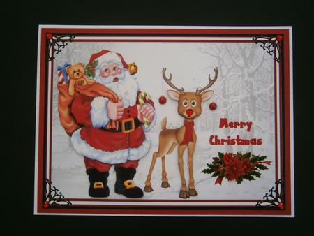 Santa and Rudolf Deliver Christmas with Decoupage by Bernie Mclaughlin