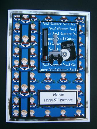 Boy Games Console Card Front by Bernie Mclaughlin