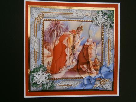 We Three Kings Snow 5in Scalloped Side Stacker by Bernie Mclaughlin