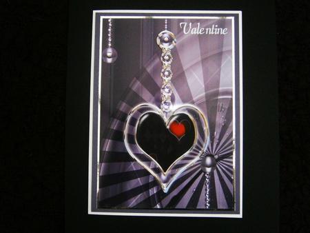 Heart on a Chain Card Front with Decoupage by Bernie Mclaughlin