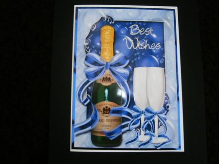 Champagne Bottle, Glasses & Bubbles by Bernie Mclaughlin