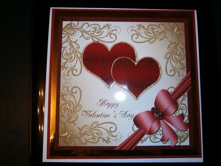 Valentine Hearts Topper with Bow 1 by Bernie Mclaughlin