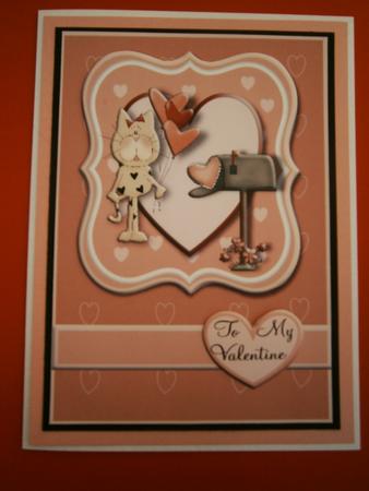 Valentine Cat Mail Topper by Bernie Mclaughlin