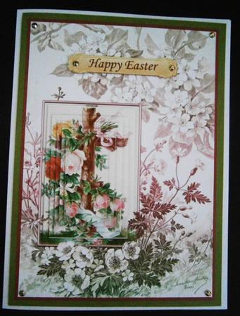Vintage Easter Roses & Cross Topper & Pyramage by Bernie Mclaughlin