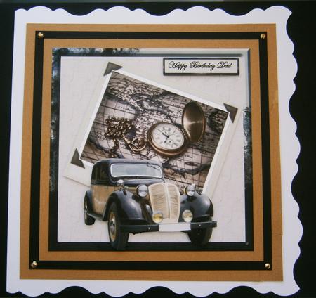Time to Travel Card Front with Decoupage by Bernie Mclaughlin