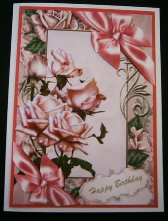 Lovely Pink Roses and Bows by Bernie Mclaughlin