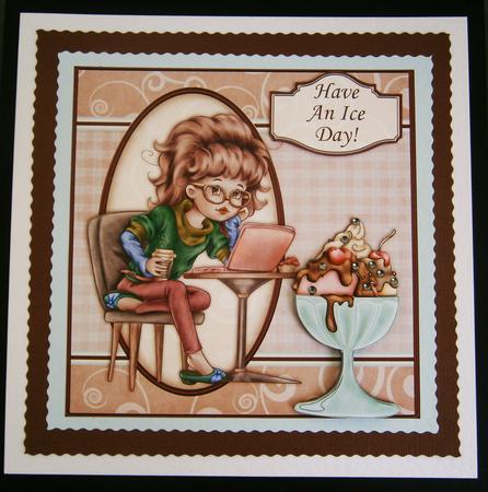 Computer Break Card Topper & Decoupage by Bernie Mclaughlin