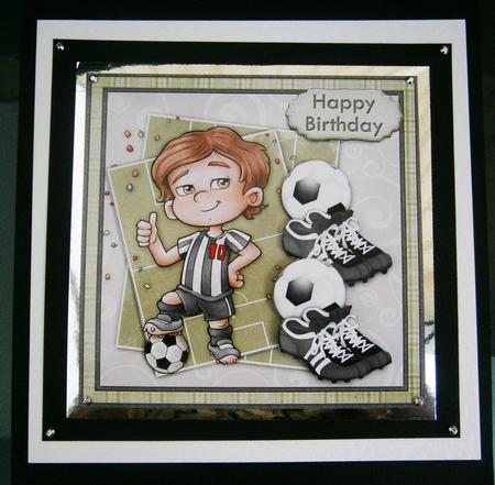 Soccer Star Black White Topper & Decoupage Football Fans by Bernie Mclaughlin