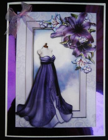 Flowing Purple Dress & Deep Purple Lilies by Bernie Mclaughlin