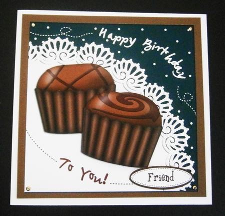 Birthday Chocolates Quick Card N 3D Decoupage by Bernie Mclaughlin