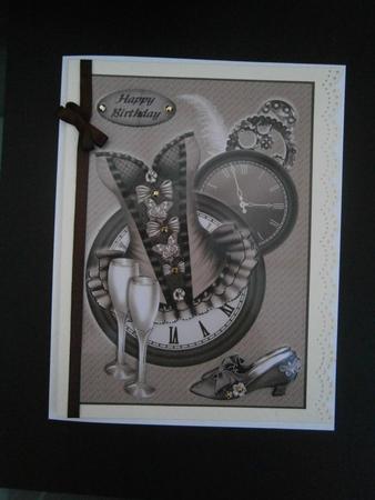 Steampunk Corset with Champagne Glasses A4 by Bernie Mclaughlin