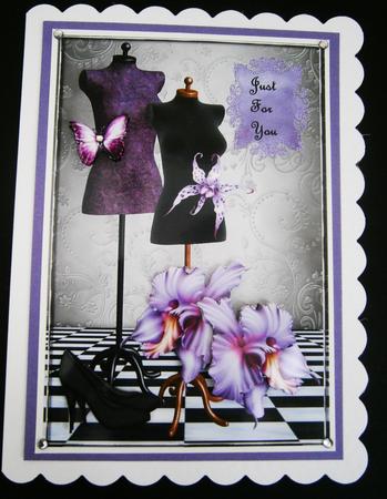 Vintage Dressform and Orchids by Bernie Mclaughlin