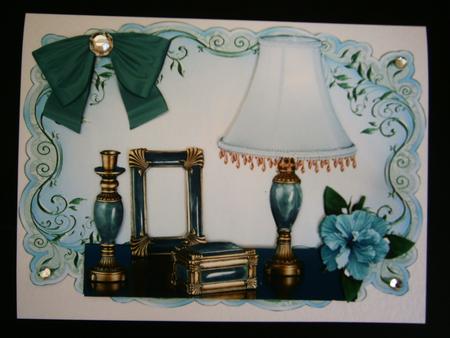 Ladies, Jade Dressing Table with Lamp by Bernie Mclaughlin