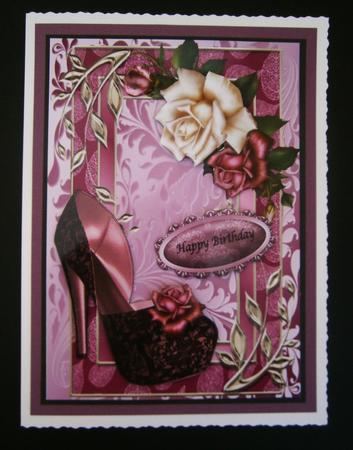 Lovely Deep Purple Shoe & Roses by Bernie Mclaughlin