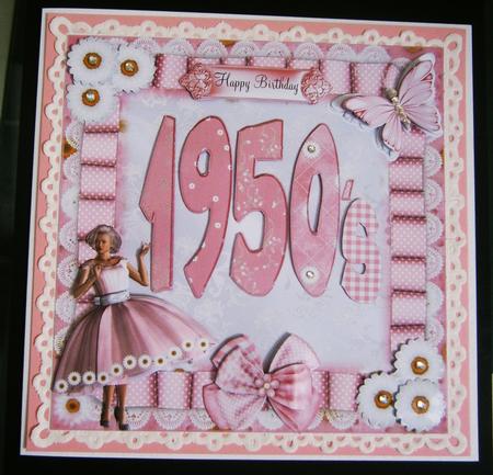 1950's Wording with Pink Daisy Lady Mini Kit by Bernie Mclaughlin