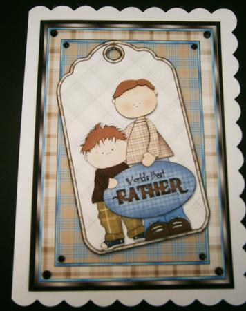 Worlds Best Father Card Front, Topper and Decoupage by Bernie Mclaughlin