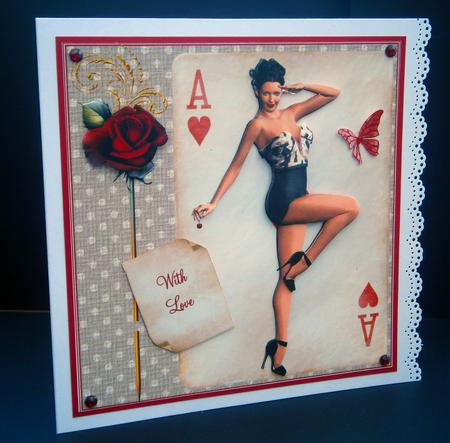 Pin Up Girl Cherry Ace of Hearts Mini Kit by Bernie Mclaughlin