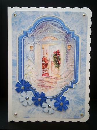 Vintage Christmas Scenes Toppers & Insert Plaques Blue 5 by Bernie Mclaughlin
