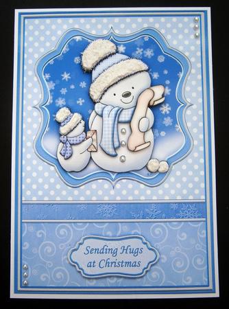 Christmas Snowman Notes Card Topper & Decoupage by Bernie Mclaughlin