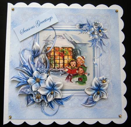 Carol Singer Vintage Card with Decoupage and Sentiment by Bernie Mclaughlin