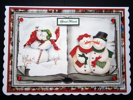 Snowpeople Card with Decoupage by Bernie Mclaughlin