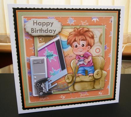 Mad About Video Games Card Topper & Decoupage by Bernie Mclaughlin