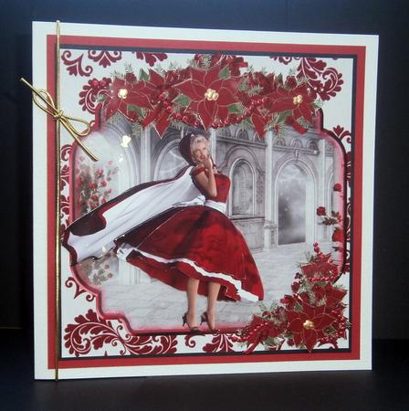 1950's Style Poinsettia Christmas by Bernie Mclaughlin