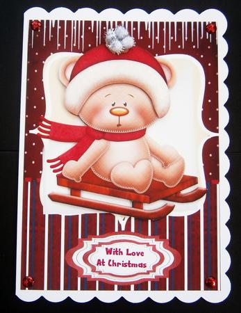 Lovely Sledging Snow Bear by Bernie Mclaughlin