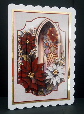 Church Window & Poinsettias by Bernie Mclaughlin