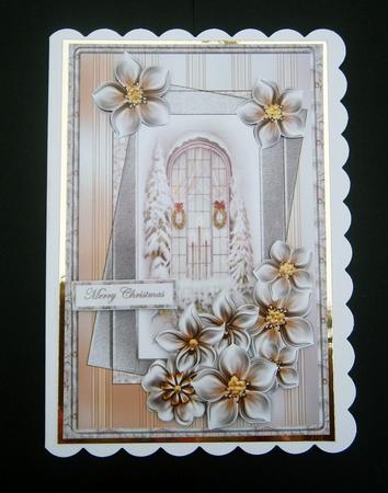 Christmas Dressed Window Card with Decoupage by Bernie Mclaughlin