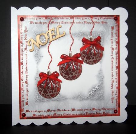 Beautiful Red Christmas Baubles Topper by Bernie Mclaughlin