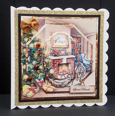 Christmas Living Room Card with Topper by Bernie Mclaughlin